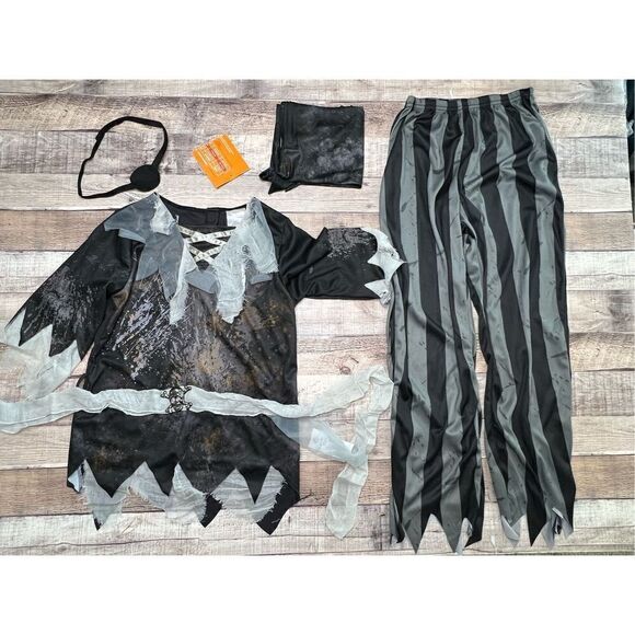 New Hyde & Eek Pirate Eye‎ Patch Scarf Belt Outfit Halloween Costume Boys Medium - Picture 2 of 16